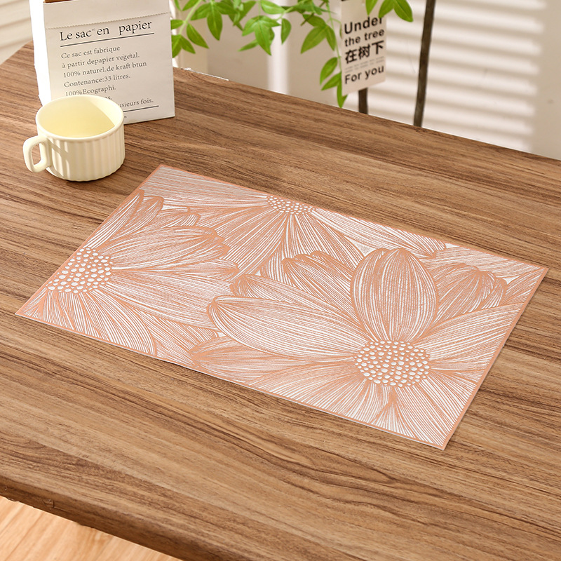 Estilo de flor de lujo ligero, mantel rectangular de PVC, antideslizante, antiescaldado, impermeable, decoración de mesa, suministro especial transfronterizo