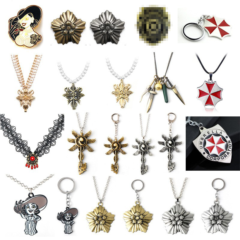 Resident Evil Series Vampire Moth Girl Necklace Ambulela Protective Umbrella Keychain Raccoon City Police Station