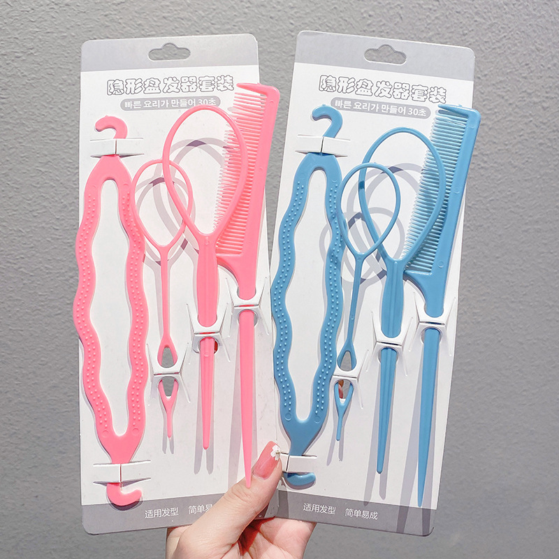 Herramientas de trenzado de cabello para niños updo pelo peinado artefacto pelo tirando pin Trenza de niña pelo desgaste del cabello tirando del pelo traje de pelo