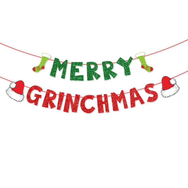 クリスマスパーティー装飾クリスマスツリーグリーン奇テーマクリスマス旗クリスマス帽ケーキ装飾カード|undefined