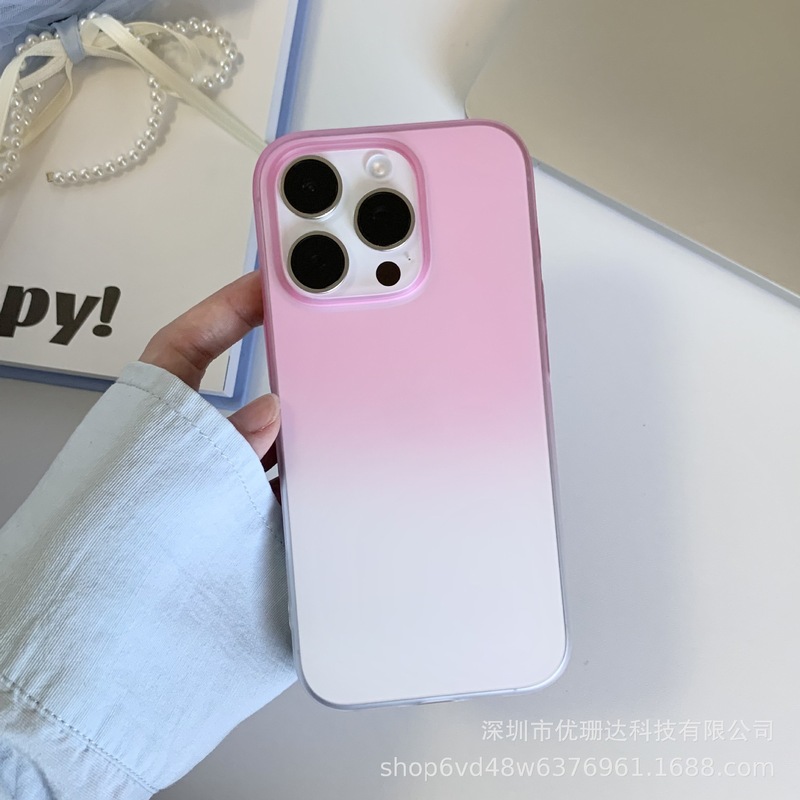 iPhone17promax グラデーションつや消しアイスミスト磁気電話ケース Apple 16 超薄型 PC 落下防止シースに適しています。|undefined