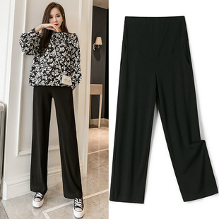 1105# Pregnant Women's Wide Leg Pants Spring and Autumn Thickened Abdominal Pants Casual Pants Loose Pregnant Women's Pants Straight Pants Wholesale