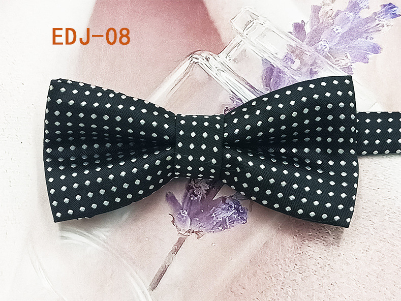 Lugar del fabricante Versión coreana de la pajarita para niños de doble capa para estudiantes de primaria hilo de poliéster teñido en hilo de seda color sólido accesorios para mascotas lazo