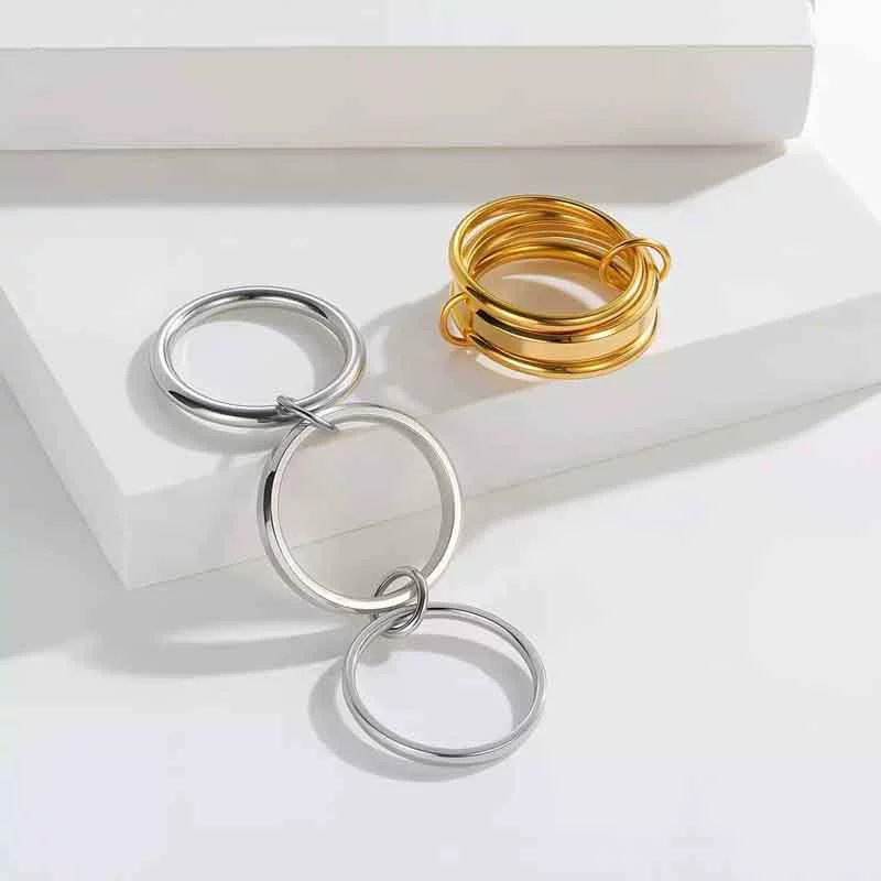 Глянцевое брендовое креативное кольцо из нержавеющей стали, AliExpress, желание, золото 750 пробы, простой и элегантный дизайн, оптовая продажа