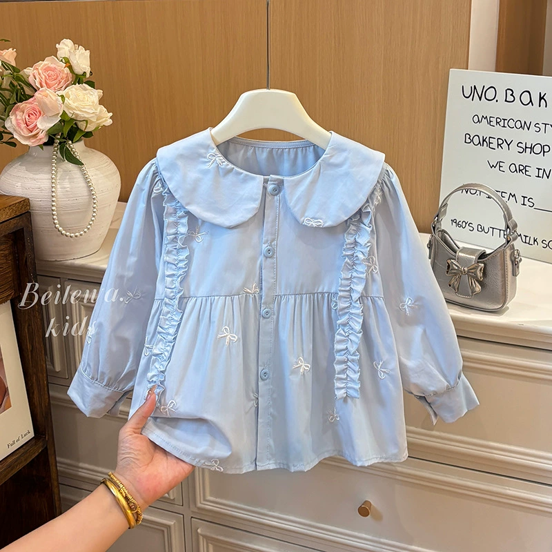 Девушка с длинными рукавами хлопчатобумажная детская рубашка