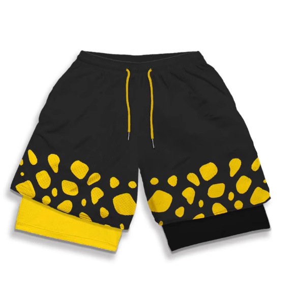 2024 Spell Back War Shorts 3D Digital Printing Adult Double Fitness Shorts Foreign Trade Cross-border E-commerce