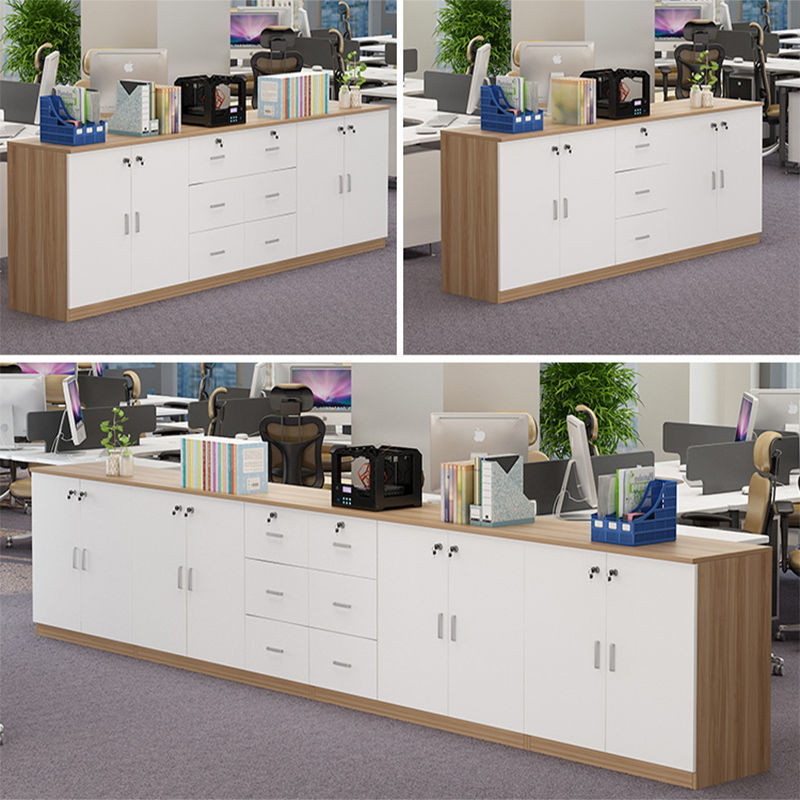 Gabinete de archivos de oficina armario de madera bajo con bloqueo armario de almacenamiento armario de datos armario de cajón armario de barra larga armario de partición