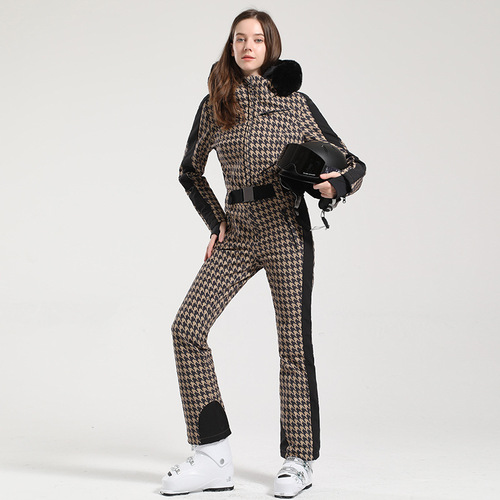 Women's Ski Suit, One-piece Slimming and Weight-Loss Snowboard Ski Suit Set, Outdoor Windproof and Thick Warm Snow Suit