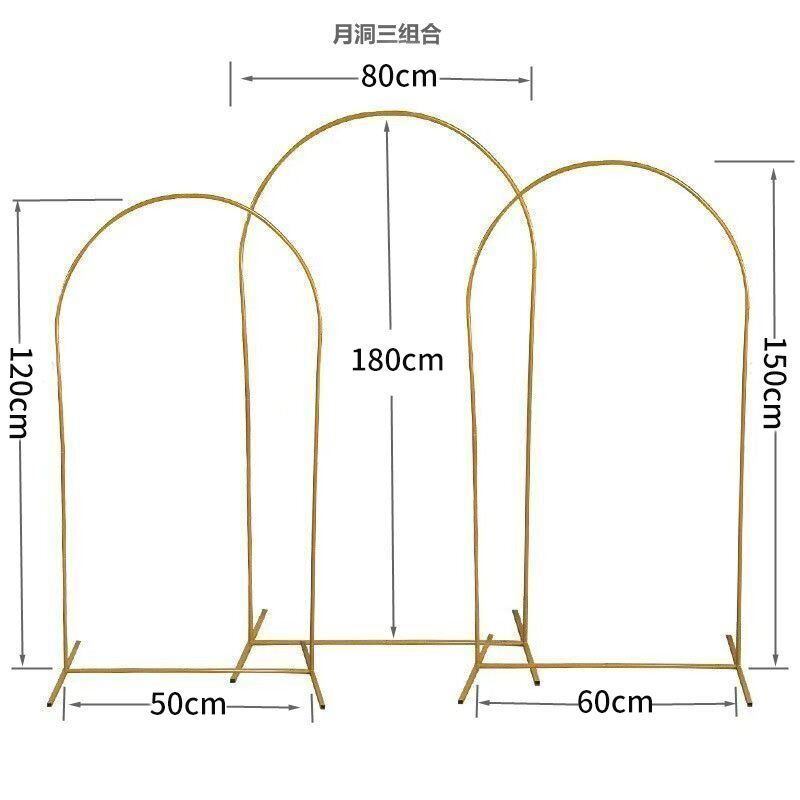 Accesorios de boda transfronterizos Soporte de arco de hierro forjado Fondo de escenario Marco de flores decorativo Arco de boda Marco de hierro cuadrado dorado