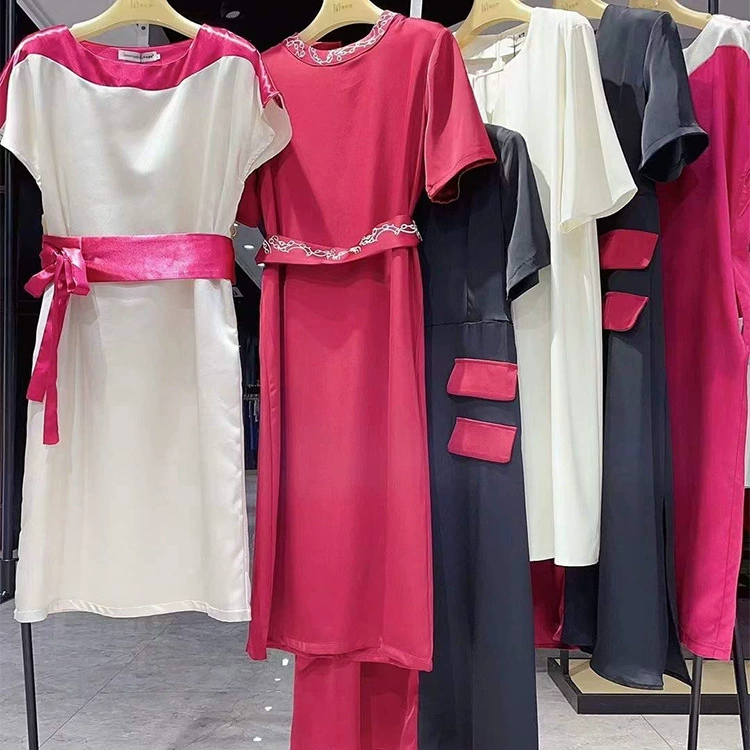 Ацетат платье 22 летом новый элегантный талия тонкая тонкая V-образный вырез длинная юбка в прямом эфире