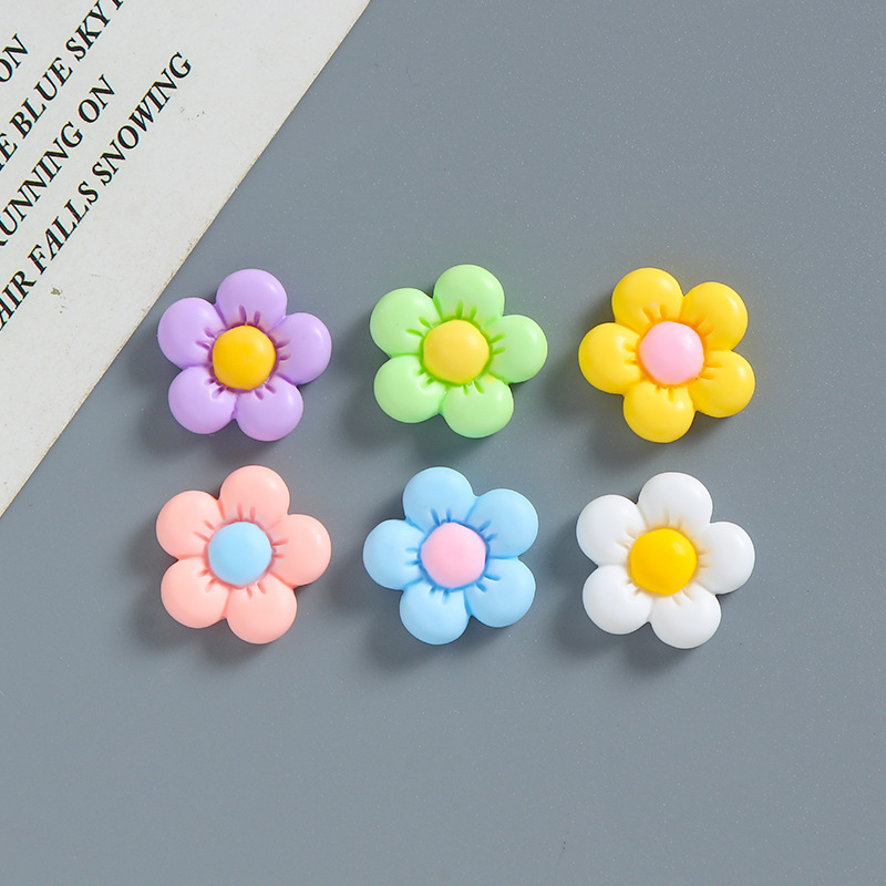 Macaron Color small size Five-petal Flower Handmade DIY Hairpin Phone Case Cream Glue Material Resin Accessories