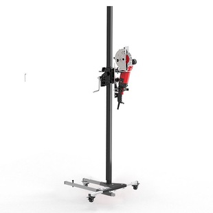 Slotting machine lifting bracket water and electricity installation once formed red brick concrete wall new