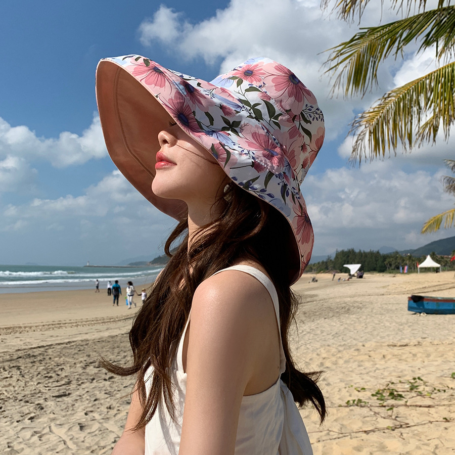 Women's Basic Flower Big Eaves Sun Hat display picture 5