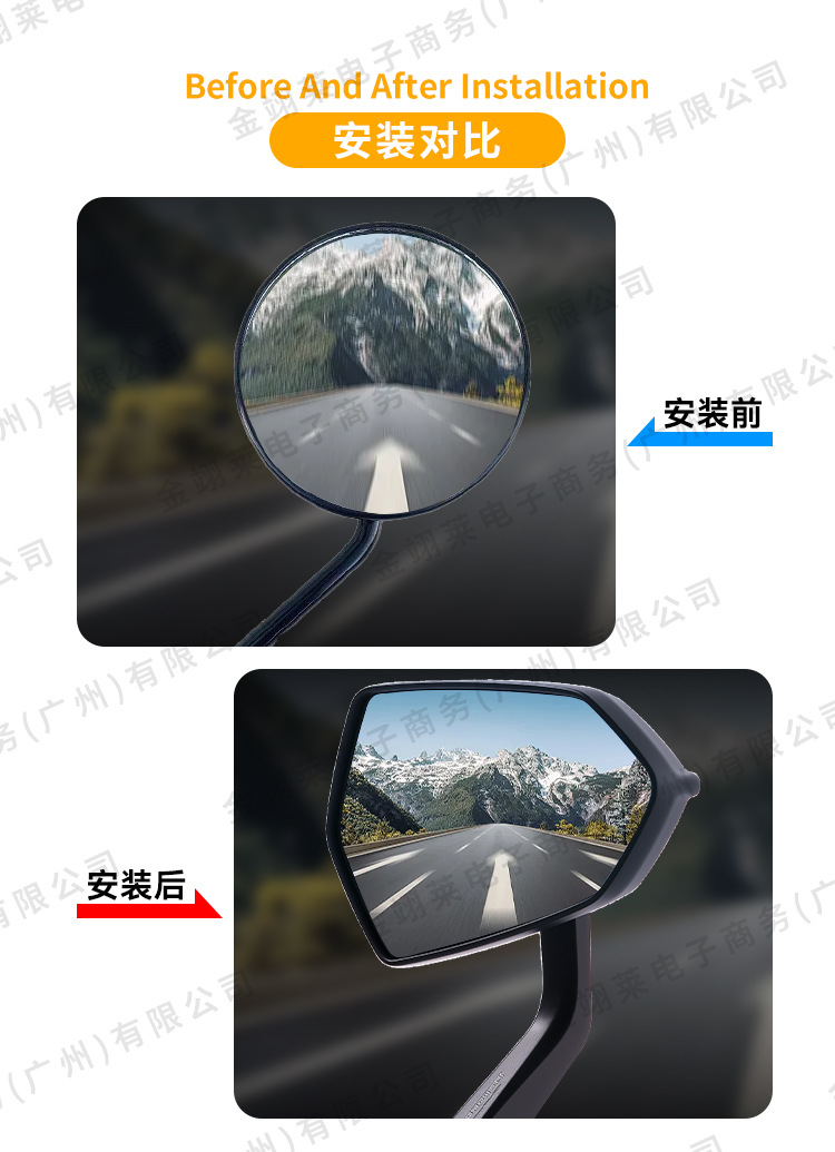 Electric Scooter Handlebar Rearview Mirror Ninebot Mz Mechanic Motorcycle Electric Vehicle Cnc Niu Extreme Core Reversing Mirror