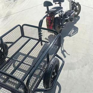 拆牽引拉貨快后掛二輪車后面旅游電動車擺攤子拖斗三輪摩托小拖車