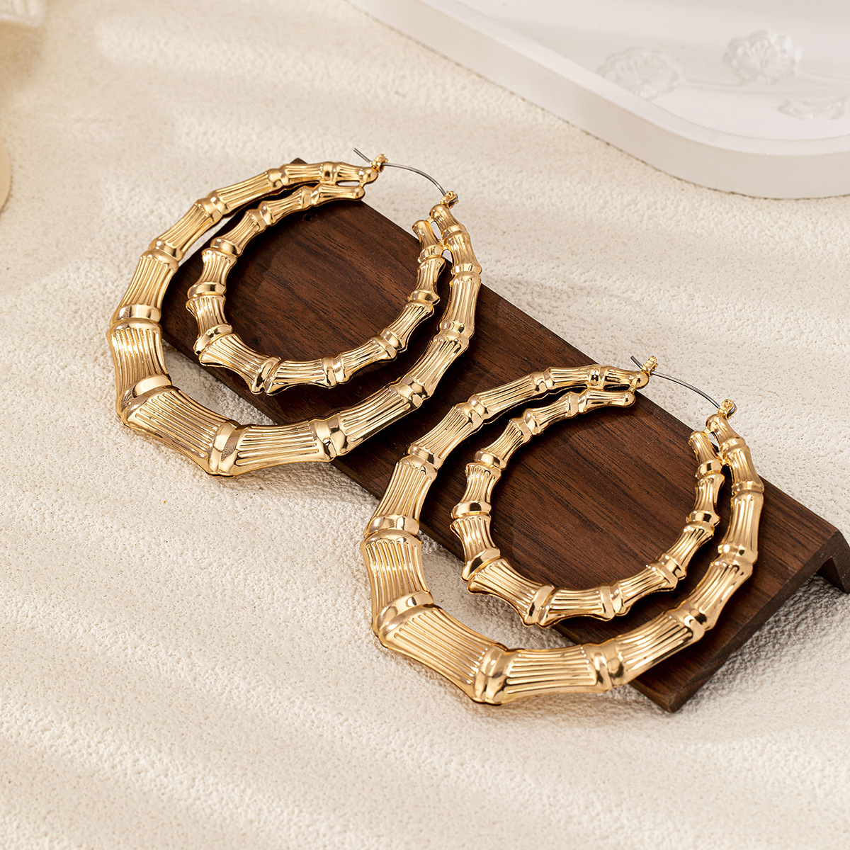 Earrings Classification 1 Pair Elegant Classic Style Bamboo Joint Plating Alloy Earrings