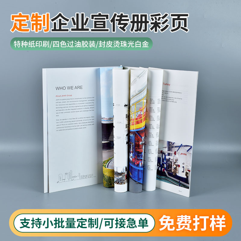 光白金雅企业宣传册彩页 四色过油胶装封皮烫珠产品图册说明书