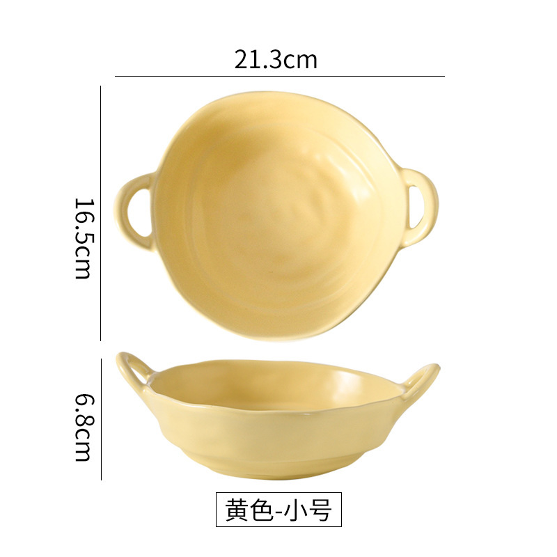シンプルなマットセラミック両耳ボウル食器プノンペン不規則な手練り模様のスープボウルニッチラージボウルライスボウルラーメンボウル|undefined
