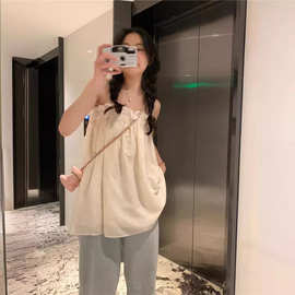 夏季纯欲风吊带背心女设计感小众甜美娃娃衫减龄抹胸无袖上衣潮流