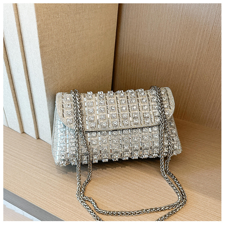 New foreign trade European and American retro underarm bag, casual and fashionable rhinestone small bag, niche single-shoulder bag, crossbody dinner bag undefined