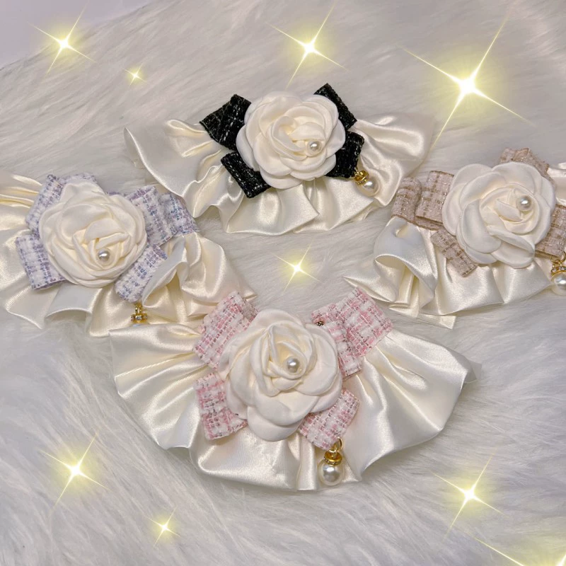 Pet Шанель Стиль Нагрудник Кошка Маппет Шарф Милый Кружева Нагрудник Тедди Скользкое Полотенце Маппет Медведь Нагрудник