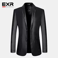 EXR Haining Кожаный Мужской Повседневный корейский кожаный пиджак Кожаная куртка для молодежи и среднего возраста Модная красивая новинка весны и осени 5