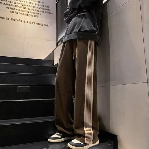 Casual pants, men's spring and autumn loose large size sports pants, men's autumn and winter corduroy, fat and large pants