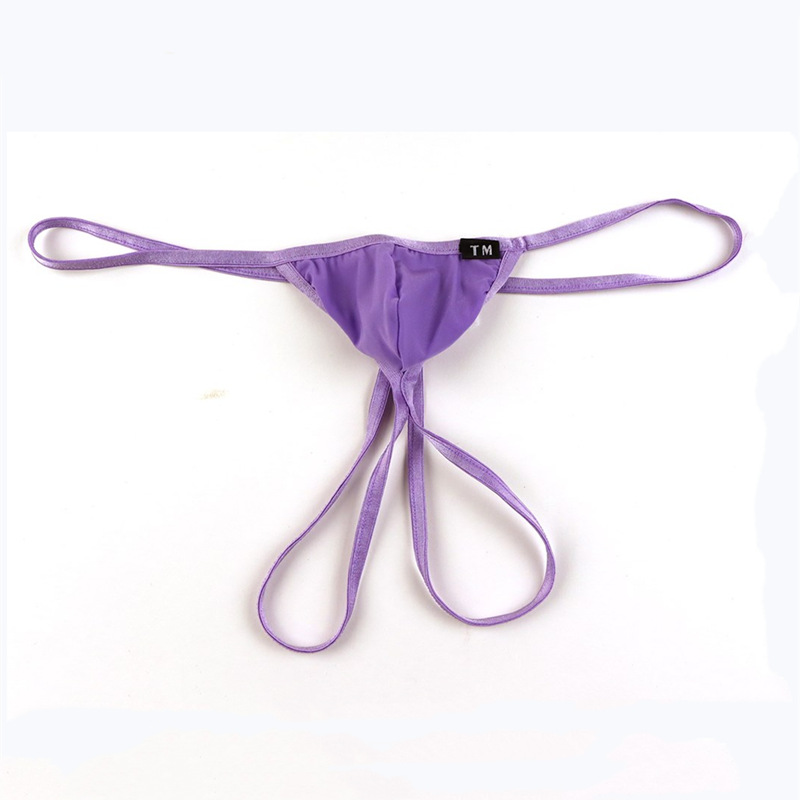 Men's low waist thong solid color double Ding half seam small bag men's sexy underwear foreign trade retail manufacturers