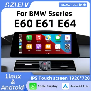 BMW 5 Seriyası E60 E61 (2004-2010) üçün Böyük Ekranlı Mərkəzi İdarəetmə Sistemi Bluetooth Android Naviqasiya Linux
