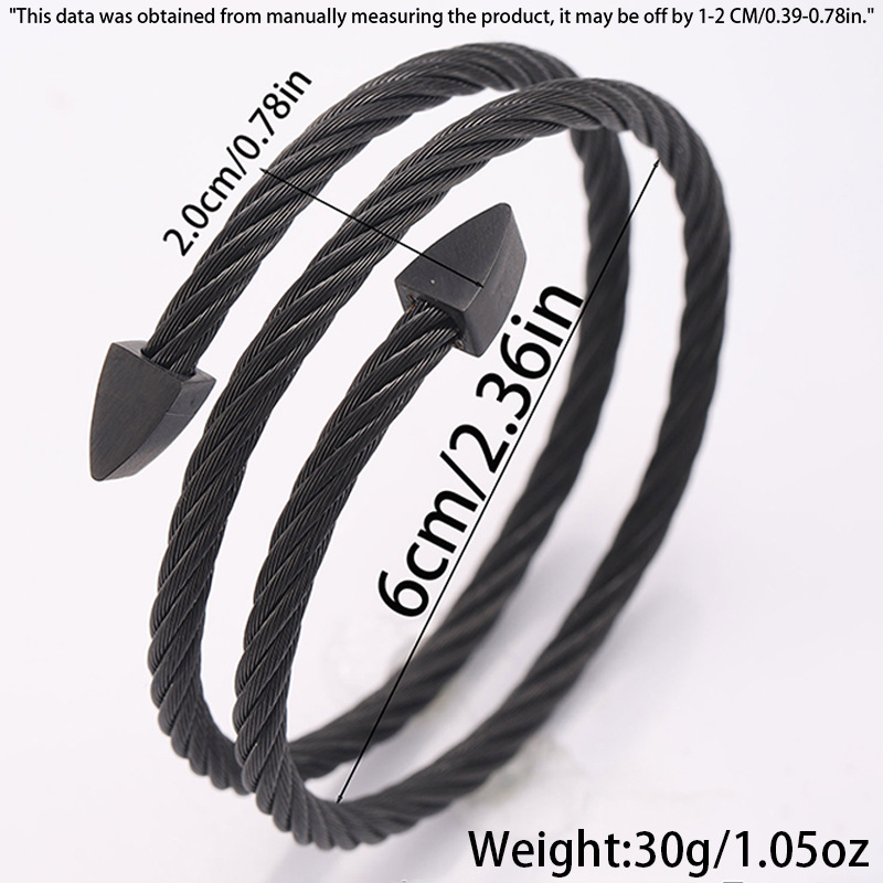 Personalidad de acero abierto flecha de acero de titanio pulsera de acero femenina nicho minimalista diseño envuelto tres capas no decolor joyas de pulsera