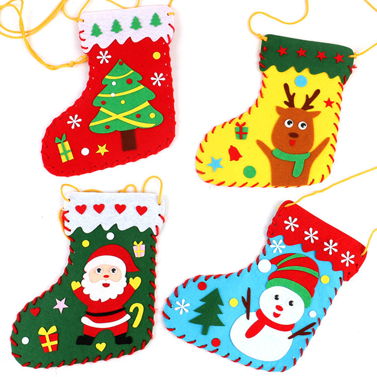 Christmas socks DIY children's handmade non-woven educational toys kindergarten creative decoration Christmas gifts