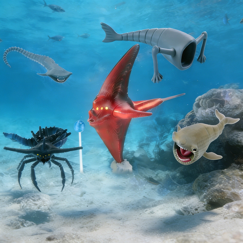 3D Printed Deep-Sea Creature Model Toy: Deep Sea Trek Giant Monster Maya Blue Leviathan Monster Action Figure 3D Printed Deep-Sea Creature Model Toy: Deep Sea Trek Giant Monster Maya Blue Leviathan Monster Action Figure
