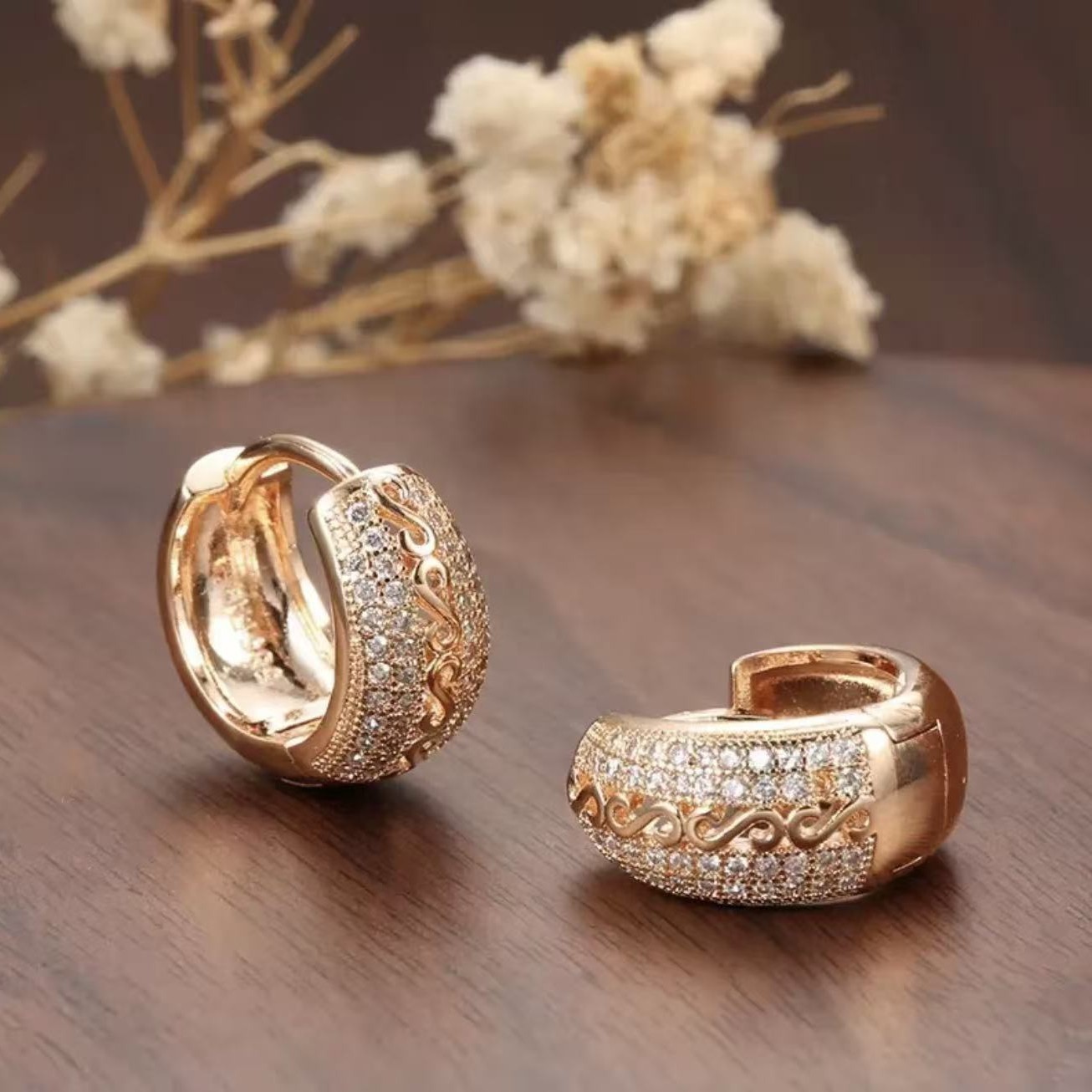 Exquisite Diamond Zircon Circle Drop Earrings For Women Elegant_voghion.com