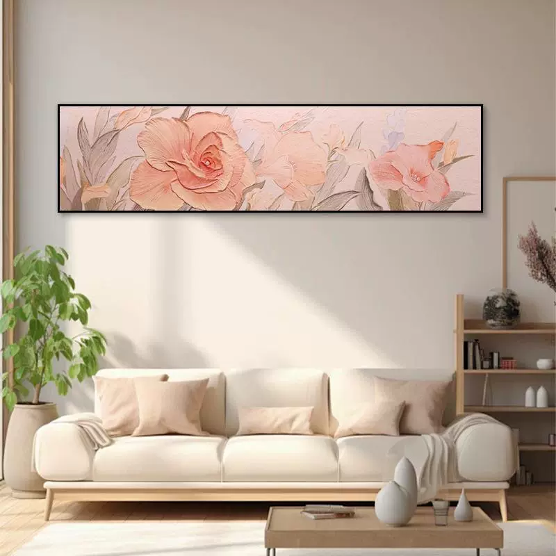 Современная декоративная живопись на шиферной основе, скандинавская прикроватная фоновая настенная живопись, цветочная настенная роспись для спальни, роза 40150