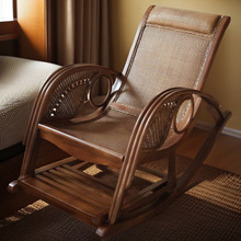 天然藤木摇摇椅老人专用午休睡椅阳台家用逍遥椅客厅摇椅藤编大人