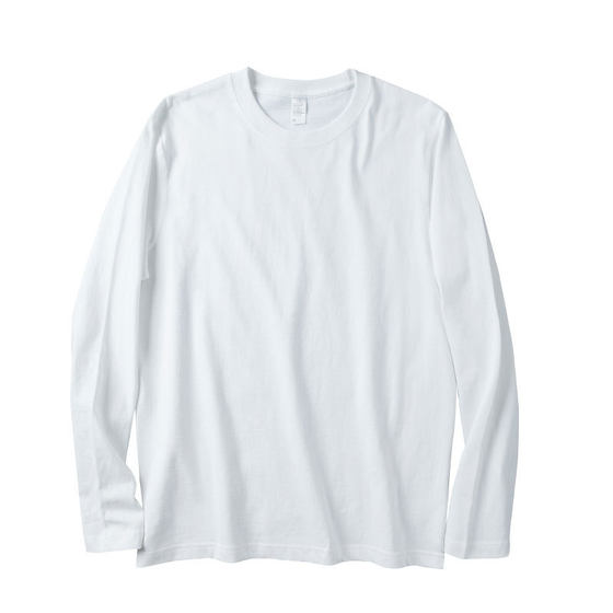 270g heavy basic cotton round neck spring long sleeve T-shirt solid color loose thick Joker base shirt for men and women