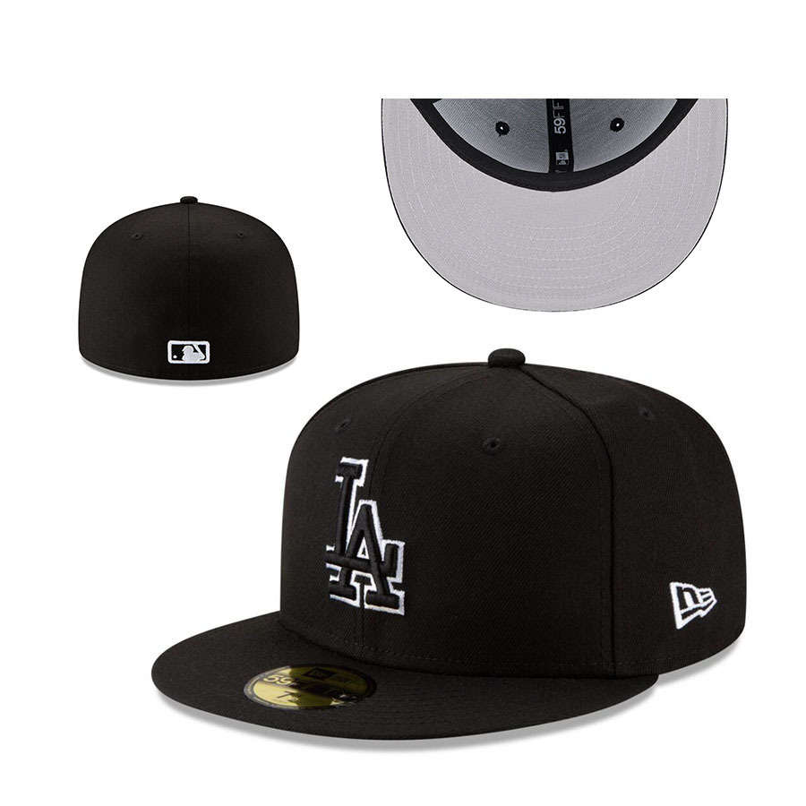 Nueva gorra de béisbol de LA con visera plana, gorra deportiva informal de estilo hip-hop cerrada, gorra de talla moderna de estilo coreano, gorra unisex bordada.
