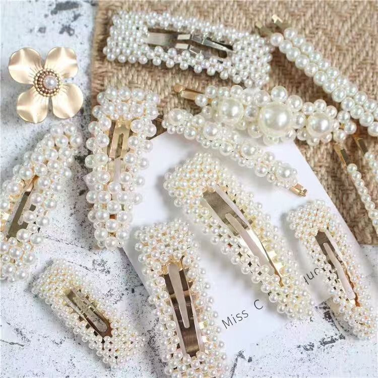 Korean Minimalist Pearl Bb Clip Handmade Hairpin Bow Hair Clip Women's Side Clip Hair Accessory Wholesale Korean Minimalist Pearl Bb Clip Handmade Hairpin Bow Hair Clip Women's Side Clip Hair Accessory Wholesale