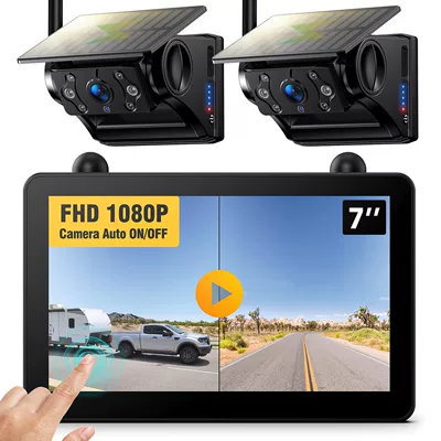 Car display Selling Solar Wireless Car - 7inch-touch-model-dual-lens-with-32g-card