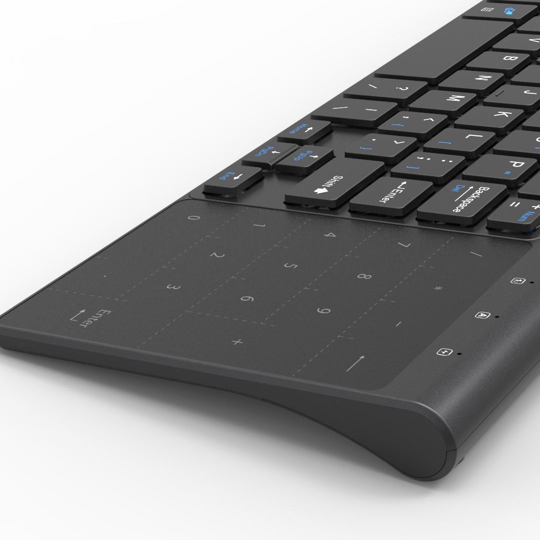 Teclado de tijera de 59 teclas transfronterizo inalámbrico Mini 2.4G con teclado de panel táctil Teclado de oficina de computadora inalámbrico