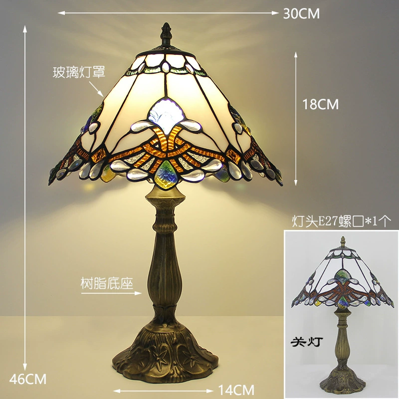 Retro table lamp for bed, lantern, creative villa for hotel