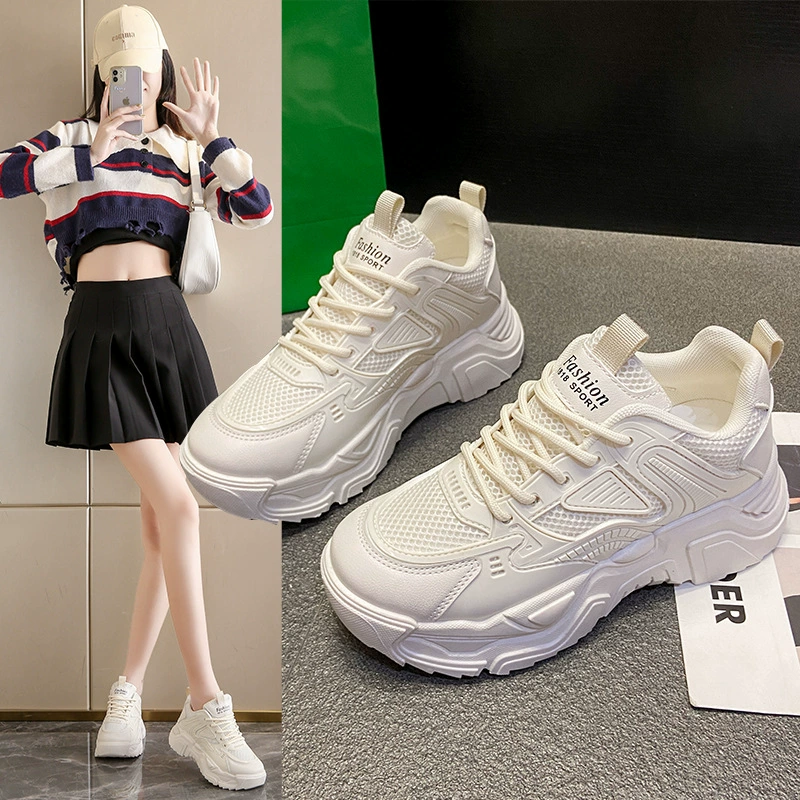 Весна 2023 новые сетчатые повседневные женские одиночные туфли, дышащие кроссовки, Модная студенческая обувь, туфли на платформе на толстой подошве Torre