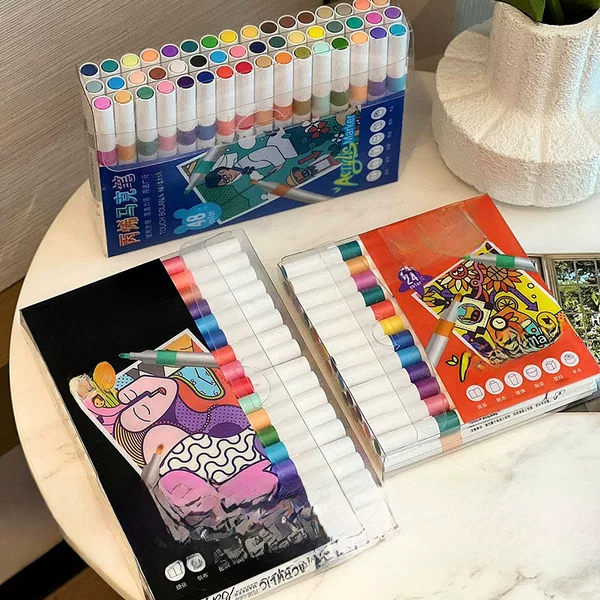 Cross-border acrylic marker pen penpeak opaque watercolor pen children acrylic pen art color brush