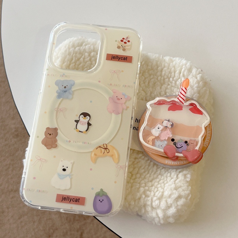 Cachorro animal de dibujos animados lindo para Apple 16Promax funda magnética para teléfono móvil 14pro/15pro girl 13p