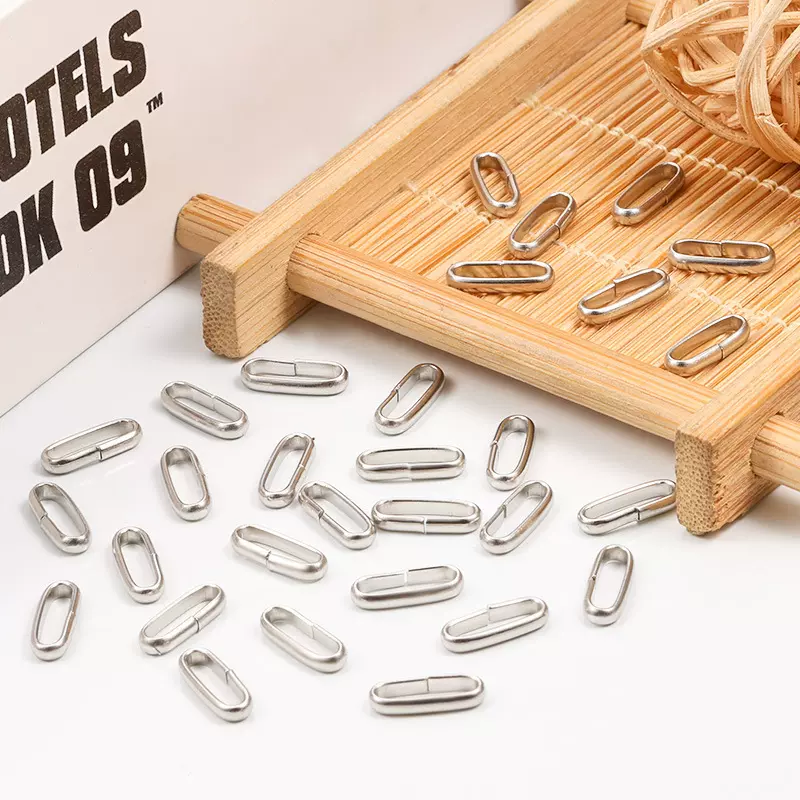 不锈钢椭圆连接圈不怕水简约时尚项链手链连接扣饰品配件diy现货