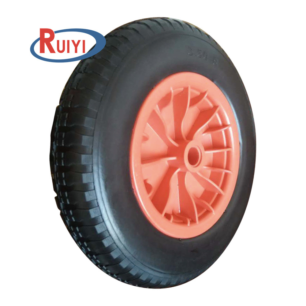 厂家批发14英寸3.50-8全PU发泡轮 聚氨酯发泡轮 免充气发泡轮胎