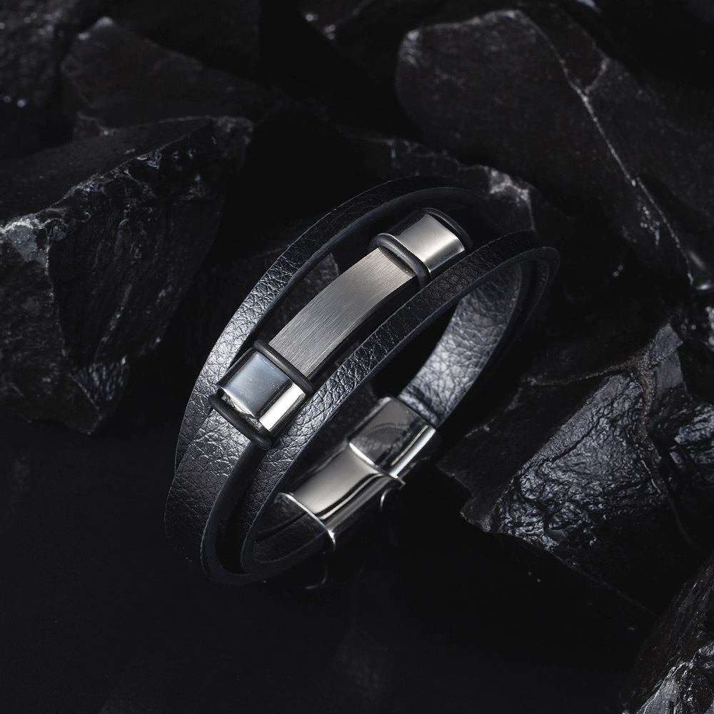 Retro double-layer stainless steel bracelet