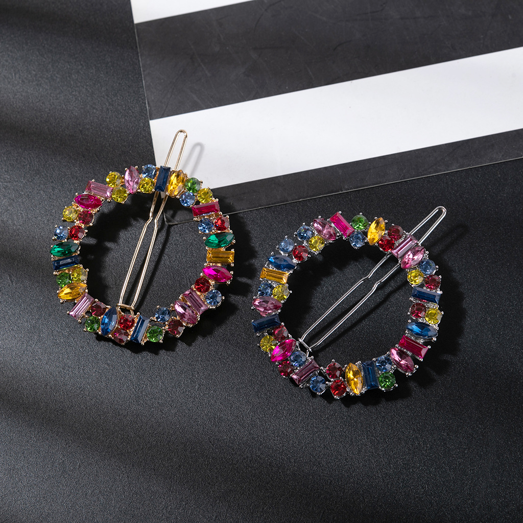 Simple Style Classic Style Color Block Alloy Inlay Rhinestones Hair Clip display picture 3