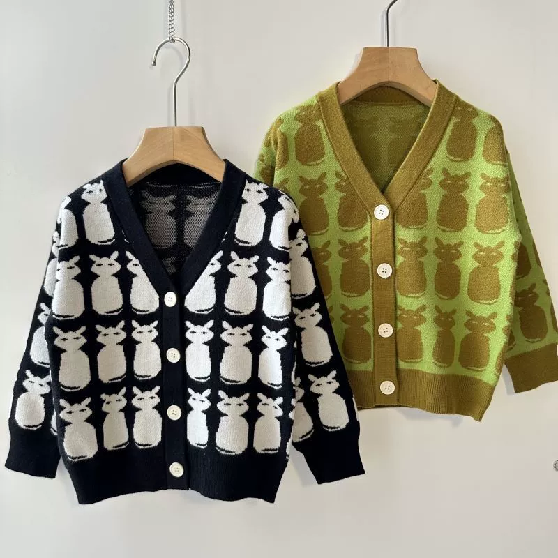 Мальчик Мультяшный свитер кардиган 2025 Весна и осень