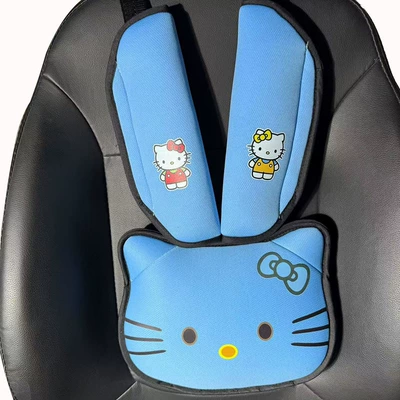 Seat belt shoulder pad Belt Limiter Holder, Car - blue-thickened-cotton-punched-cat-head-style-shoulder-pads-shield
